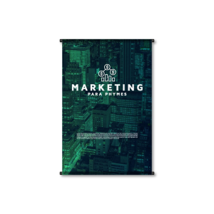 Pendones publicitarios instalados en un evento empresarial en Neiva, ideales para promociones y marketing
