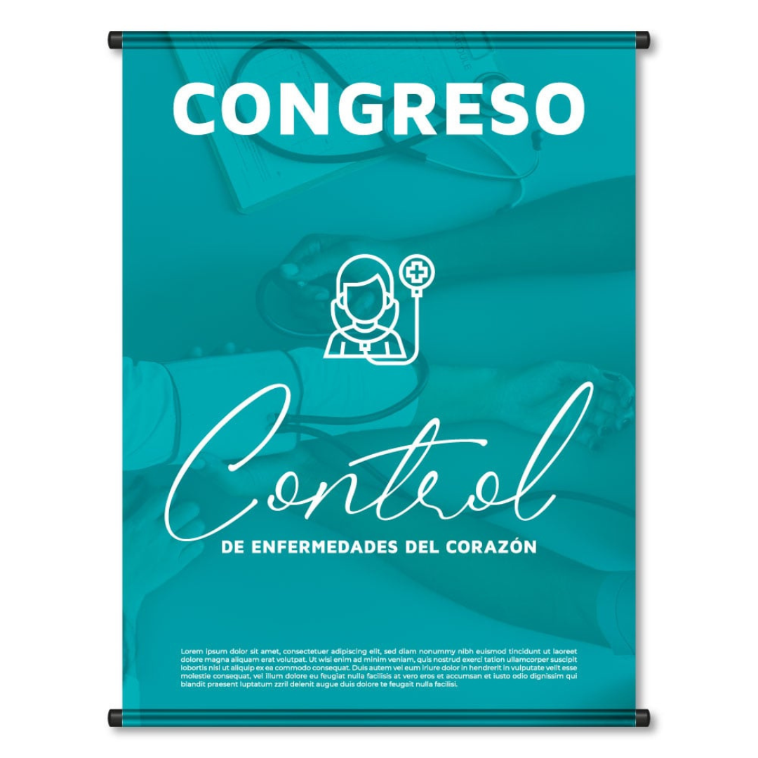 Pendón publicitario con diseño gráfico atractivo para campañas promocionales de negocios en Neiva, Colombia.